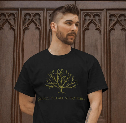 Tree Silence in leafless branches, 100% ComfortSoft® cotton, Unisex 5.2 oz. Essential-T Short Sleeve Tee - CGA Outlet