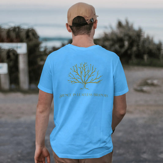 Tree Silence in leafless branches, 100% ComfortSoft® cotton, Unisex 5.2 oz. Essential-T Short Sleeve Tee - CGA Outlet