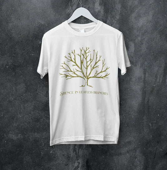 Tree Silence in leafless branches, men's T shirt, 100% ComfortSoft® cotton, - CGA Outlet