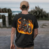 Riding on Fire, Motorcycle T shirt,  100% ComfortSoft® cotton, Unisex 5.2 oz. Essential-T Short Sleeve Tee - CGA Outlet