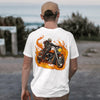 Riding on Fire, Motorcycle T shirt,  100% ComfortSoft® cotton, Unisex 5.2 oz. Essential-T Short Sleeve Tee - CGA Outlet